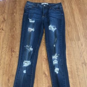 KanCan ripped skinny blue jeans